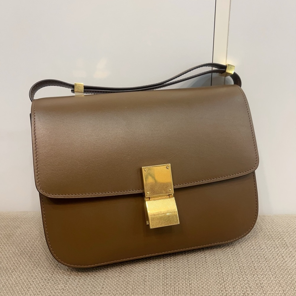 Celine Medium Classic Box Bag Brown